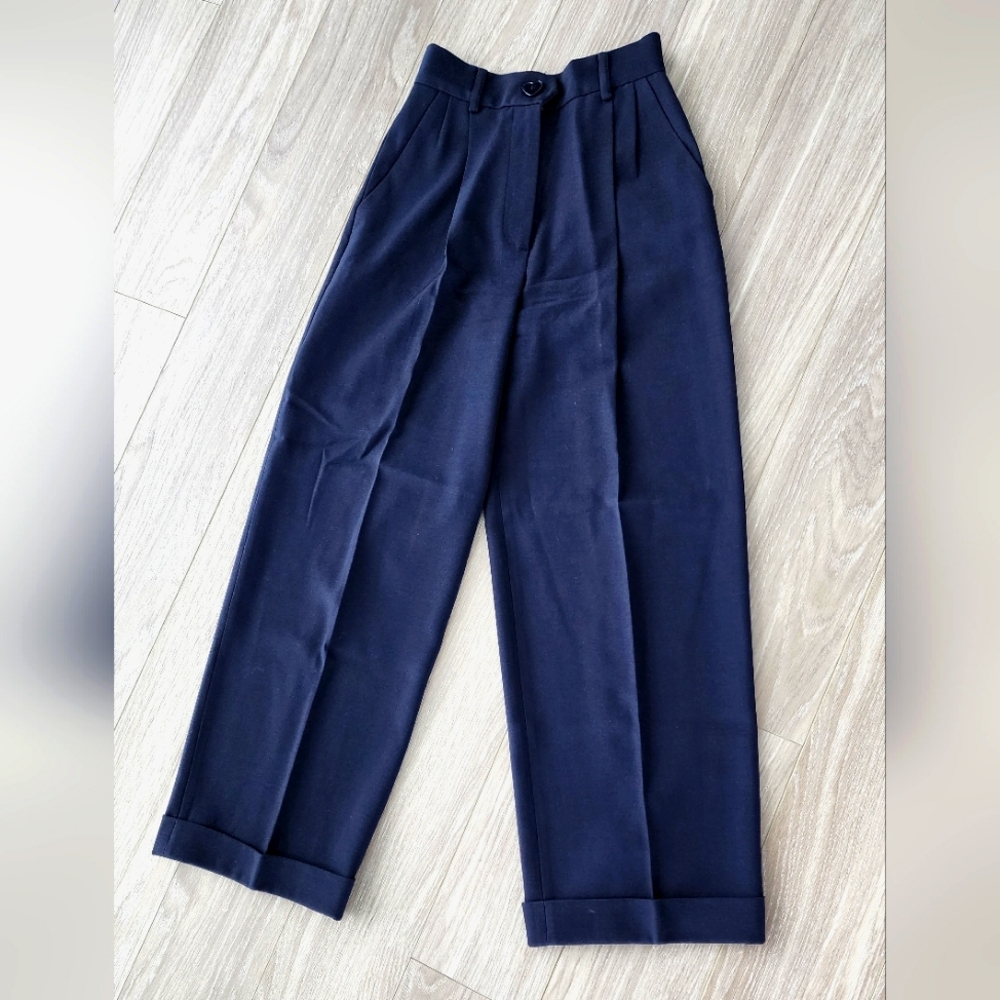Vintage Moschino double pleated Navy pants